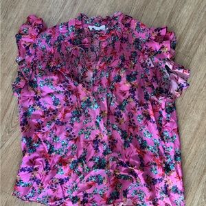 Vibrant Floral Ruffle Blouse